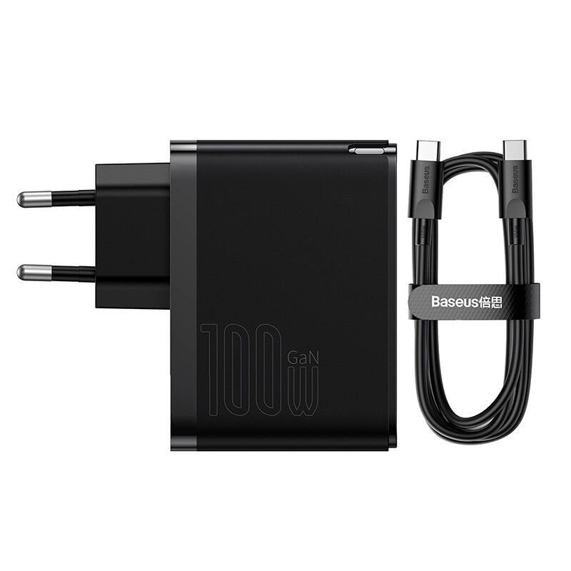 [GaN Tech] GaN5 Pro 100W 2-Port USB PD Ladegerät Schnellladeadapter EU-Stecker + 1M Kabel