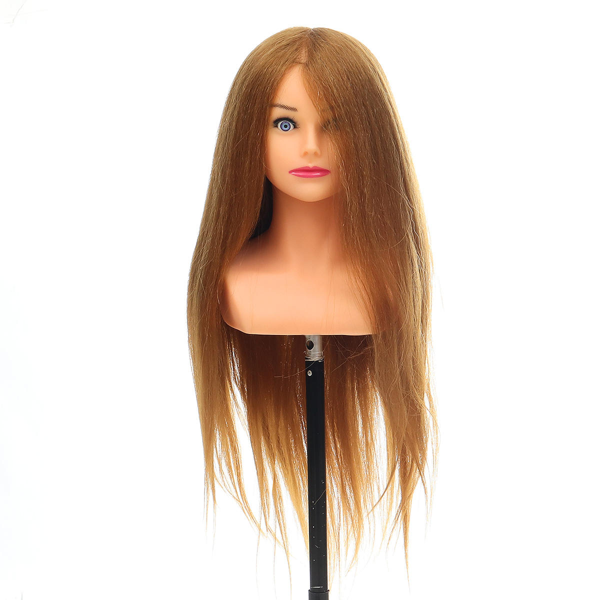 24" 100% Real Human Hair Mannequin Head for Hairdressing Training and Extensions