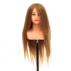 24" 100% Real Human Hair Mannequin Head for Hairdressing Training and Extensions