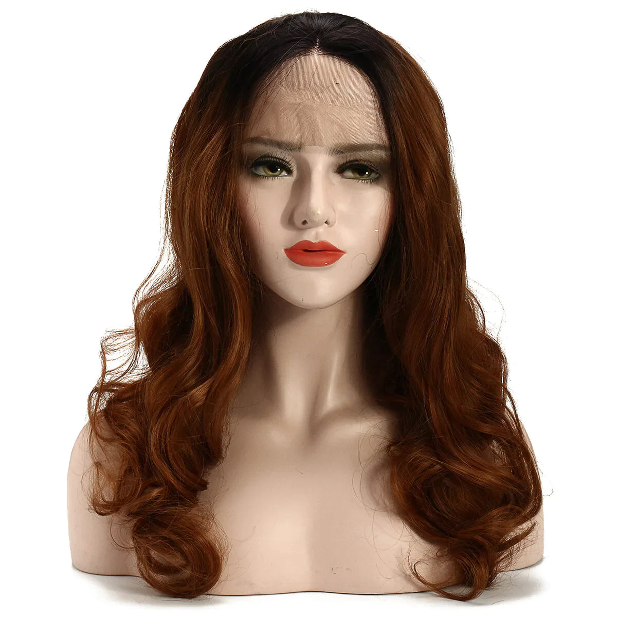 22" Gold Ombre Bob Lace Front Wig - Two Tone Wave, Pre-Plucked with Baby Hair