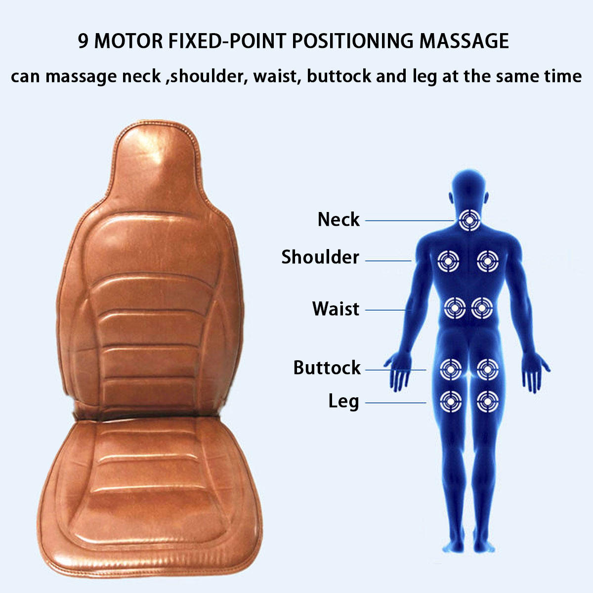 Electric Car Massager Cushion with Vibration & Heating - 3-File Multifunction Body Massager