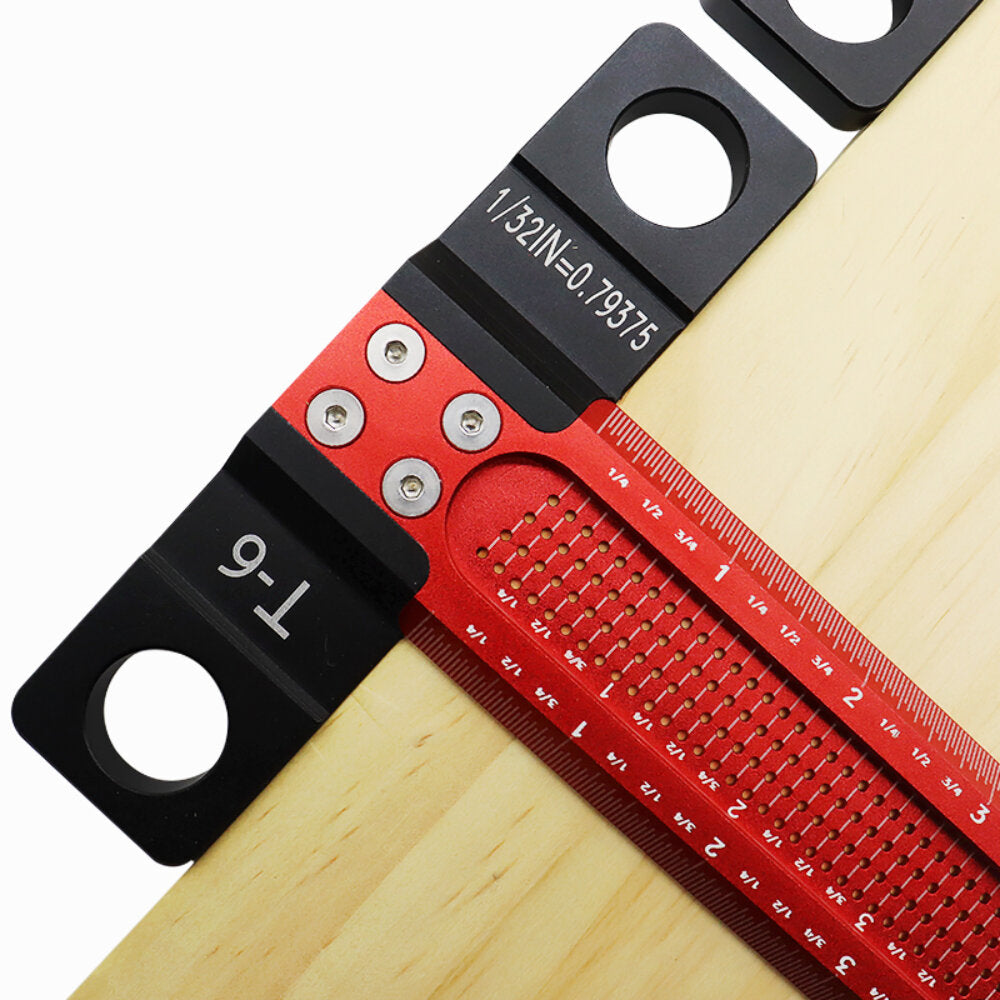 T-Shaped Woodworking Hole Marking Ruler for Parallel Lines