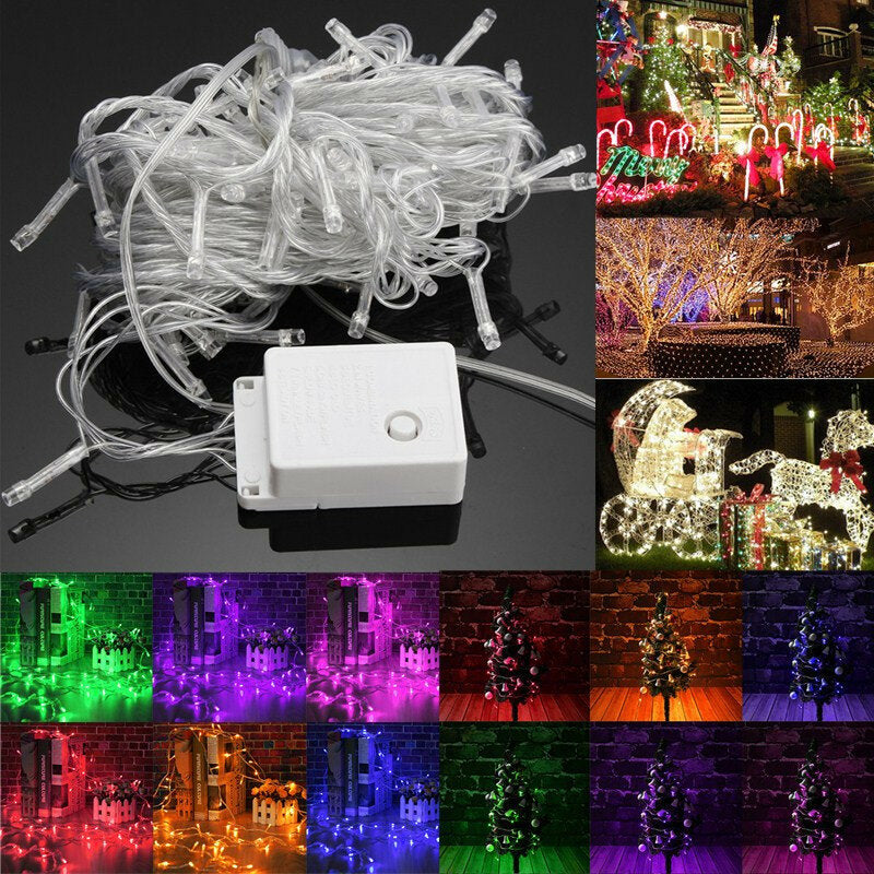 10M 100 LED Waterproof Fairy String Lights - Outdoor Christmas, Wedding, Holiday Party Lamp, EU Plug