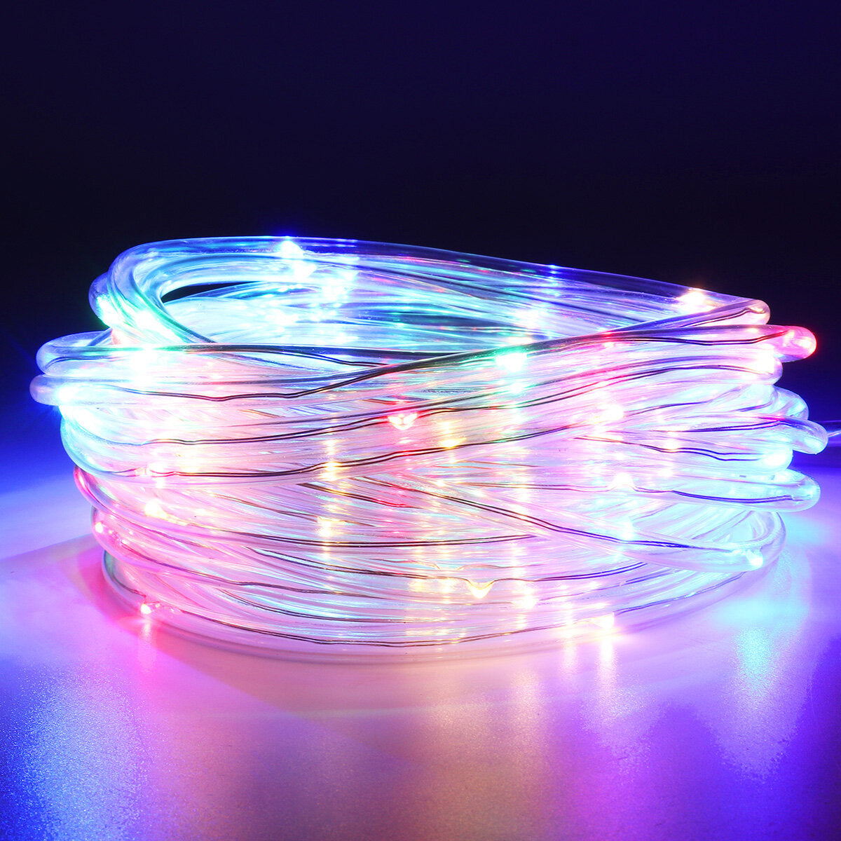 10M 100LED RGB Tube Rope String Lights with US Plug for Outdoor Xmas Home Decor