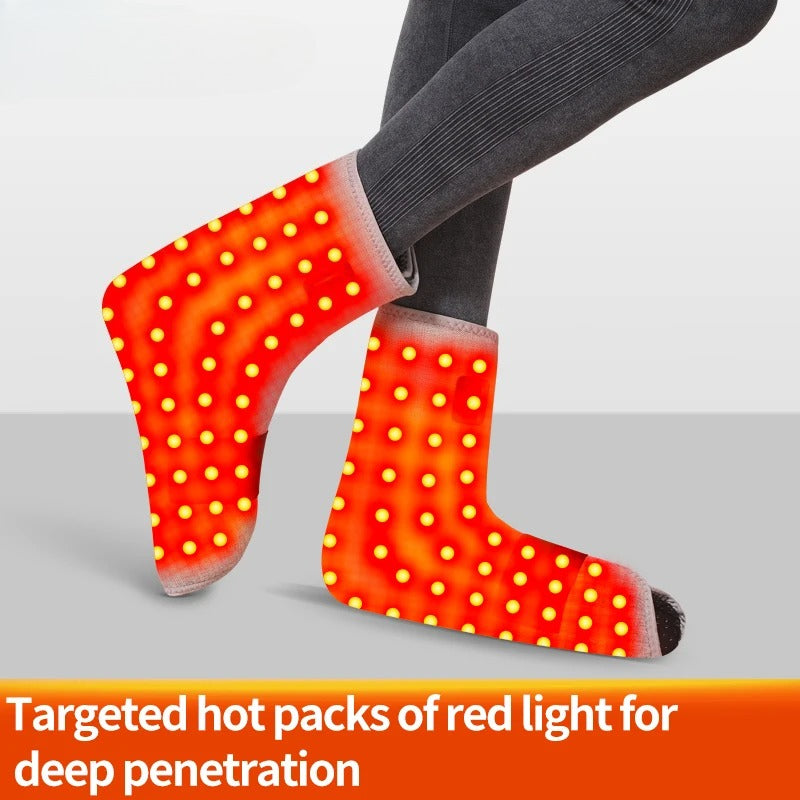 Red Light Therapy Heated Foot Guard with Vibration Massage, 3-Level Heat Wrap for Foot Numbness, Stiffness & Pain Relief