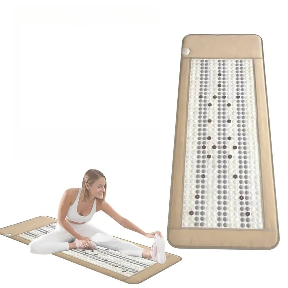 Electric Heated Jade Germanium Stone Mat - Far Infrared Photon Therapy for Pain Relief & Wellness