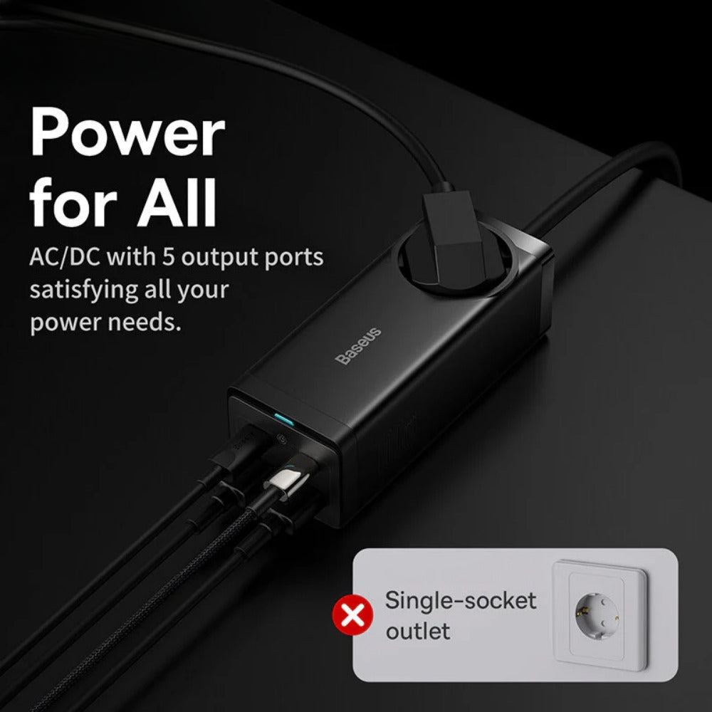 GaN3 Pro 100W 5-Port USB PD Charger with Fast Charging and 100W Type-C Cable