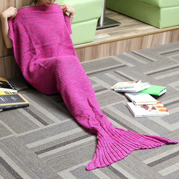 Aus Garn gestrickte Meerjungfrauenschwanz-Decken – warme, weiche Fasern für Zuhause, das Büro, als Schlafsack oder Bettunterlage
