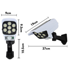 2-in-1 Solar Powered Security Dummy Camera & Garden Wall Lamp - Outdoor Street Spotlight Simulation