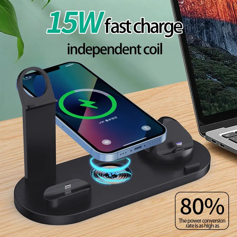 Fast Wireless Charger Pad & Stand for iPhone, Samsung, Huawei, AirPods, Watch