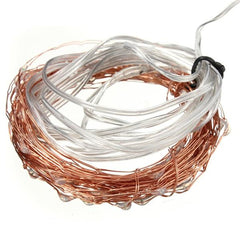 10M 100 LED Solar Powered Copper Wire Fairy Lights with 2m Down-lead