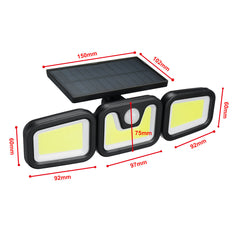 100COB LED Solar Light with 3 Rotatable Heads, Motion Sensor, IP65 Waterproof, Super Bright for Garden