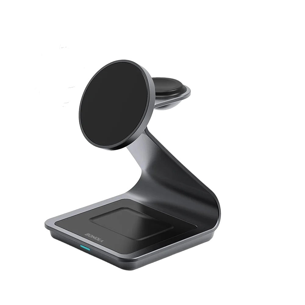 Magnetic 3-in-1 Wireless Charger for iPhone 15/14/13, Apple Watch, and AirPods Pro