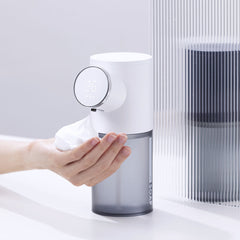 Touchless Rechargeable Auto Soap Dispenser 320ml - Automatic Foaming Hand Washer with Temp & Battery Display