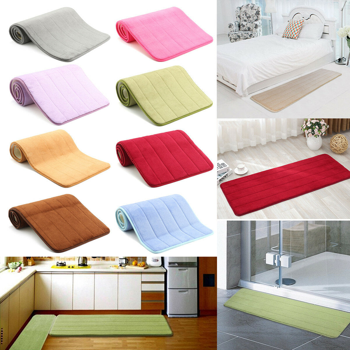 120x40cm Non-Slip Absorbent Memory Foam Rug for Bedroom, Bathroom, Kitchen, Door Mat, Floor Mat, Bath Mat