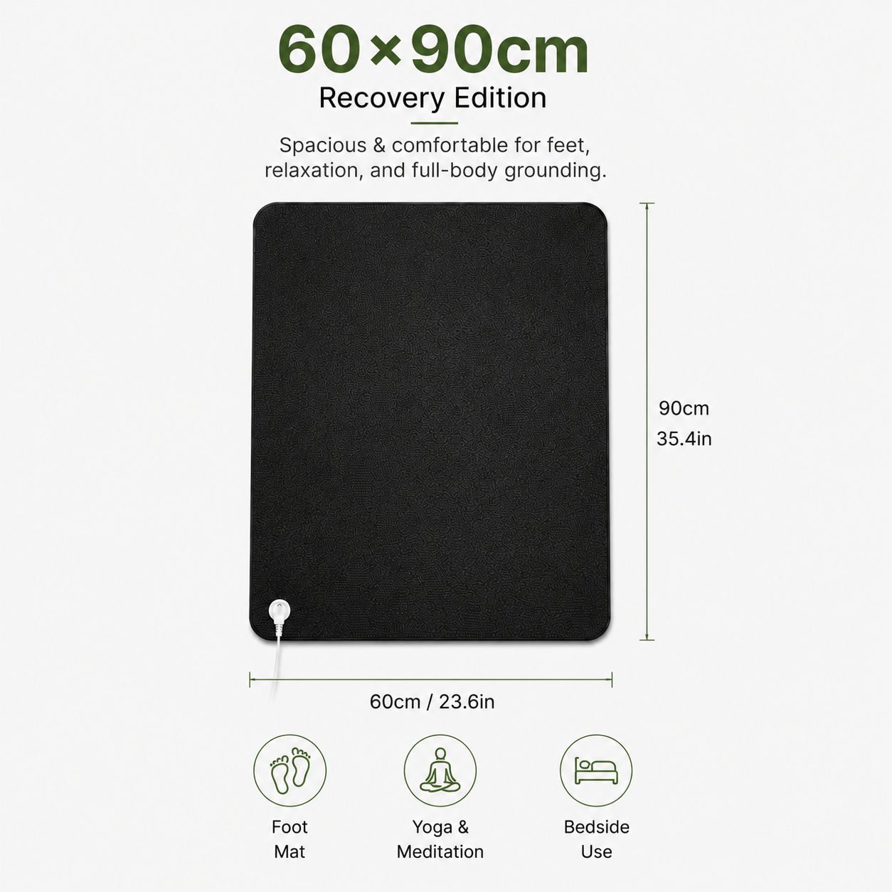 7HealthWell | EarthSc™ Ultra-Thin Grounding Mat (Black) - For Enhanced Relaxation & Daily Well-being
