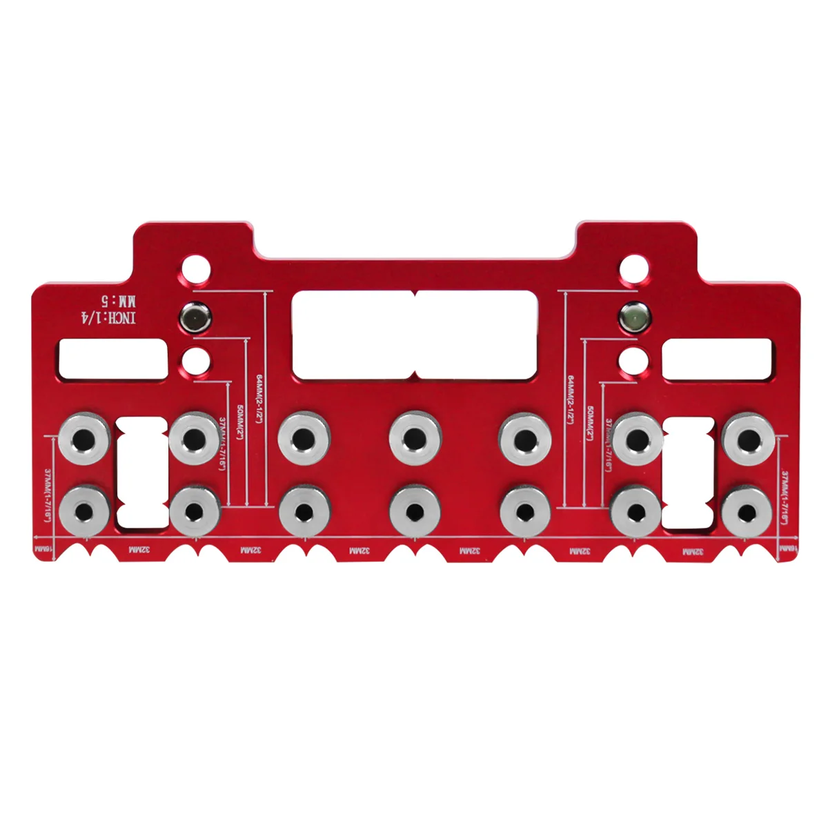 5mm 1/4 Inch Aluminum Alloy Cabinet Hardware Jig - Pocket Hole Drill Guide & Shelf Pin Punch Locator for Straight Holes