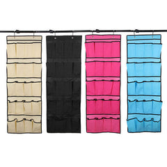 20-Pocket Non-Woven Hanging Door Shoe Organizer Storage Bag