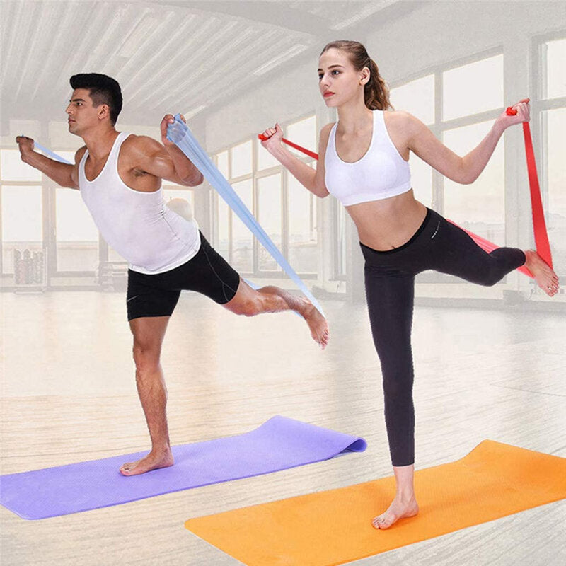 1.5m Yoga Resistance Bands - Fitness Pilates Flexbands for Gym Training & Workout Stretching