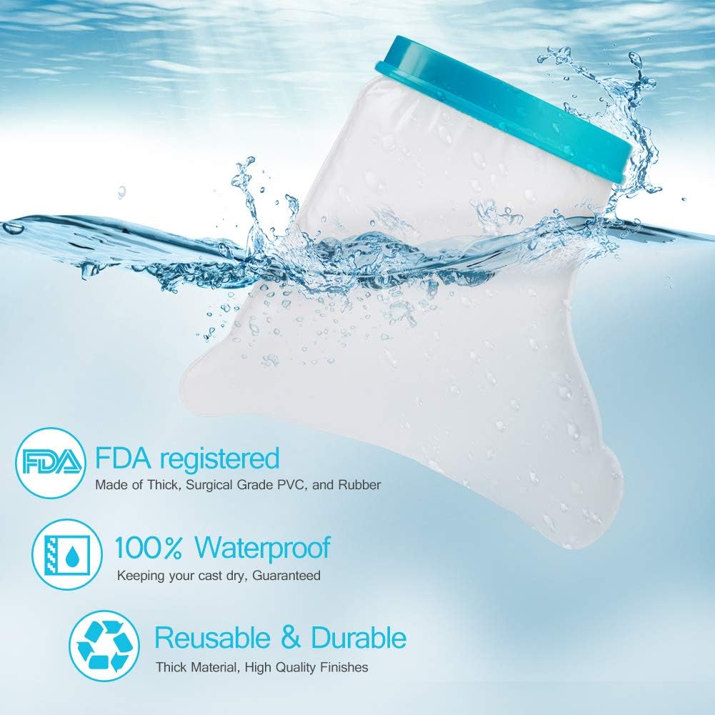 Waterproof Foot Cast Cover - Reusable Wound Protector for Shower & Bath