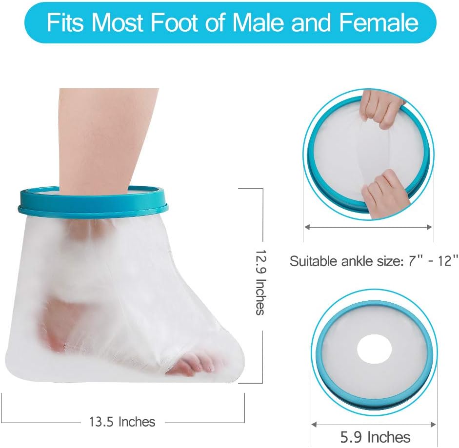 Waterproof Foot Cast Cover - Reusable Wound Protector for Shower & Bath