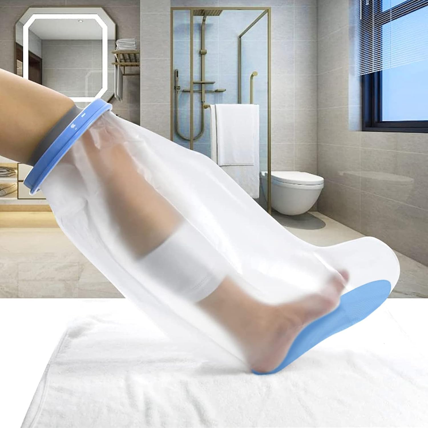 Waterproof Adult Leg Cast Cover - Anti-Slip, Watertight Bandage Protector for Foot and Leg Wounds