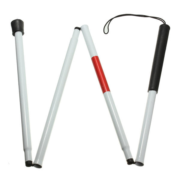 Easy Folding Aluminum Alloy Walking Stick for Visually Impaired - Blind Cane Crutch Walker