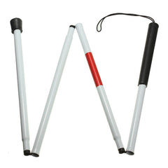 Easy Folding Aluminum Alloy Walking Stick for Visually Impaired - Blind Cane Crutch Walker