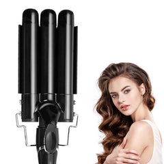 3 Barrel Ceramic Hair Curling Iron - Automatic Perm, Professional Hair Waver & Styler Wand