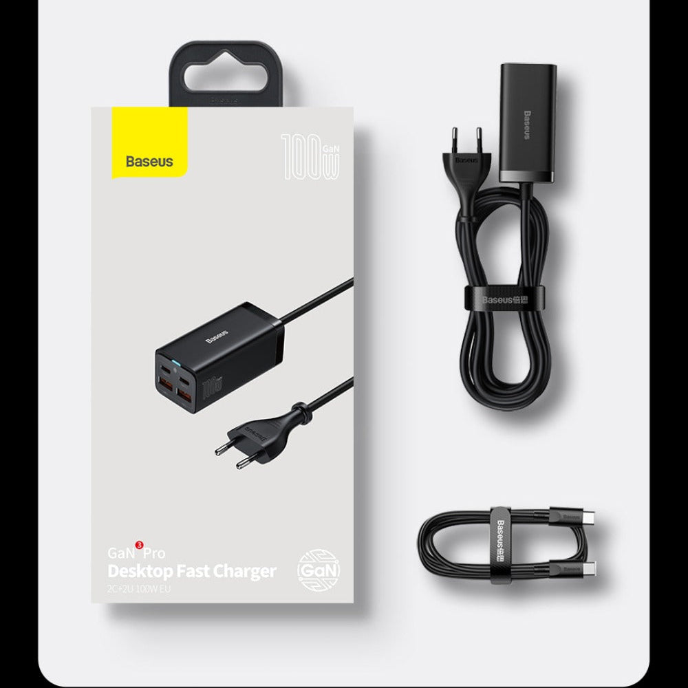 GaN3 Pro 100W 4-Port USB-Schnellladegerät für iPhone, Samsung, Xiaomi, Huawei