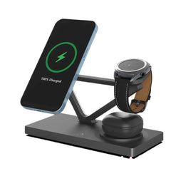 5-in-1 Magnetic Wireless Charger Stand for iPhone 14/13/12/X, Samsung Galaxy Watch, 15W Fast Charging Dock