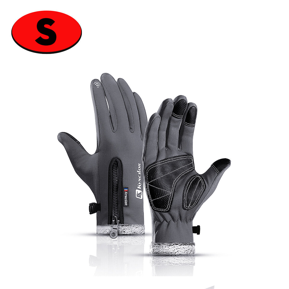 Winter Warm Fleece Windproof Non-slip Touch Screen Gloves for Skiing, Riding, and Motorcycling