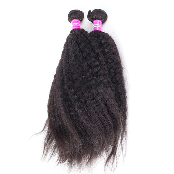 Kinky Straight 100% Brazilian Virgin Hair Extension Bundle - Natural Color