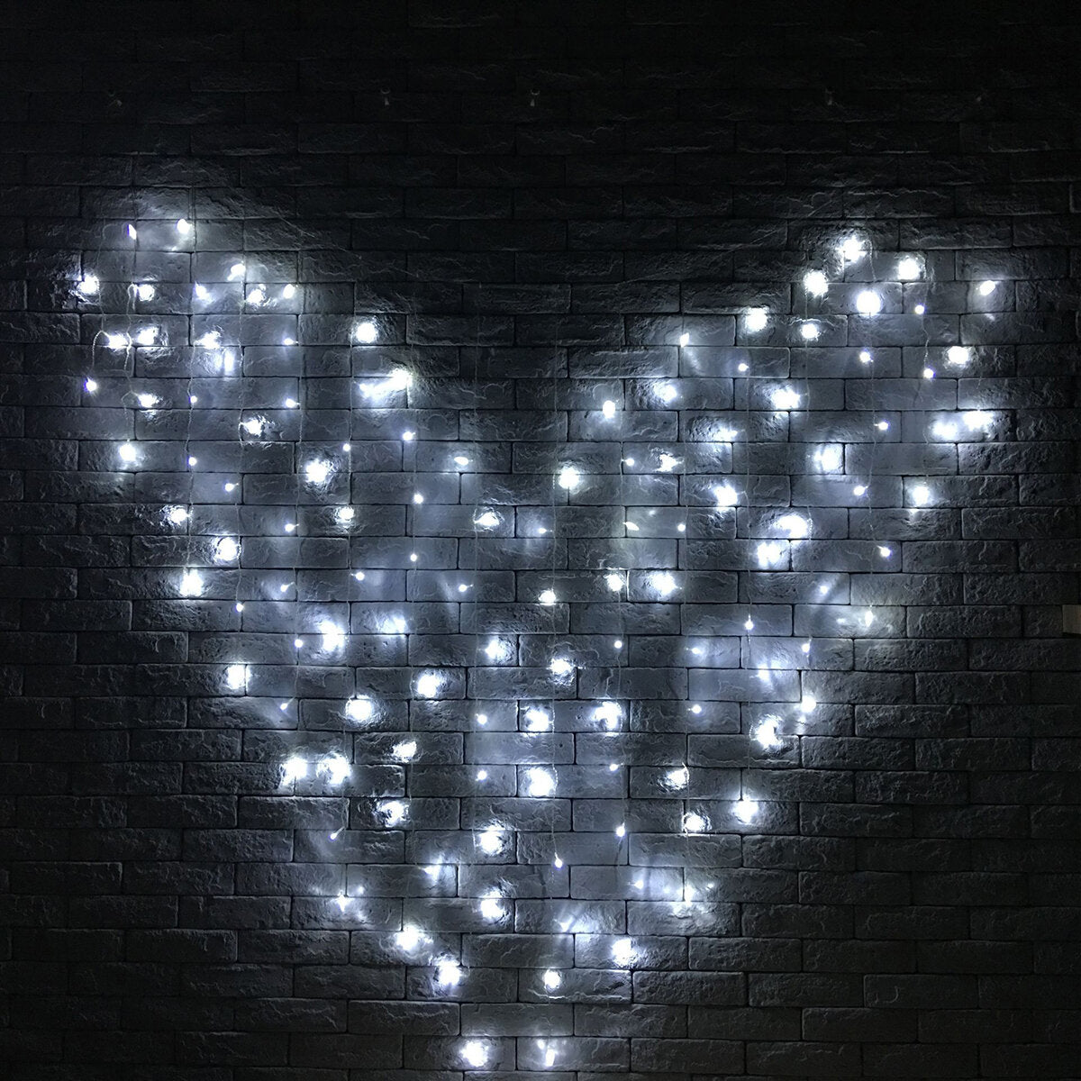 128 LED Heart-Shaped Fairy String Curtain Lights for Valentine's Day, Wedding, and Christmas Decor