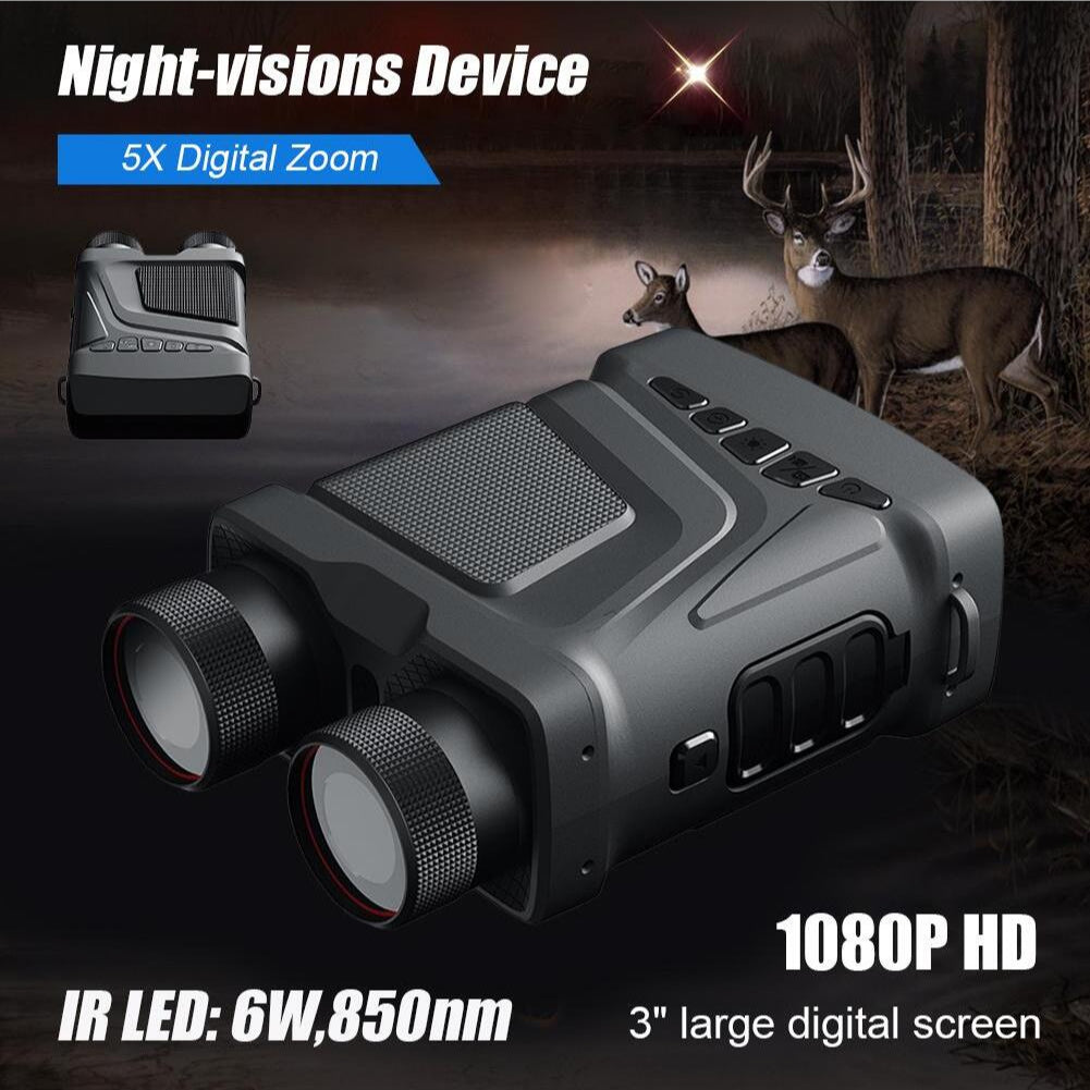 5x Digital Zoom Infrared Night Vision Binoculars 1080p, 300m Range for Outdoor Camping