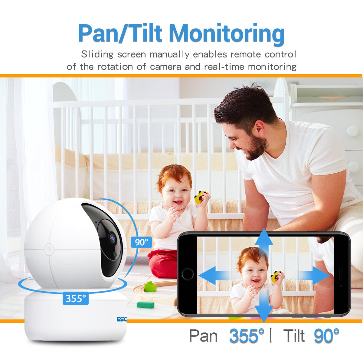 3MP WiFi IP Camera with Humanoid Detection, Motion Detection, Sound Alarm, Cloud Storage, Two-Way Voice, Night Vision