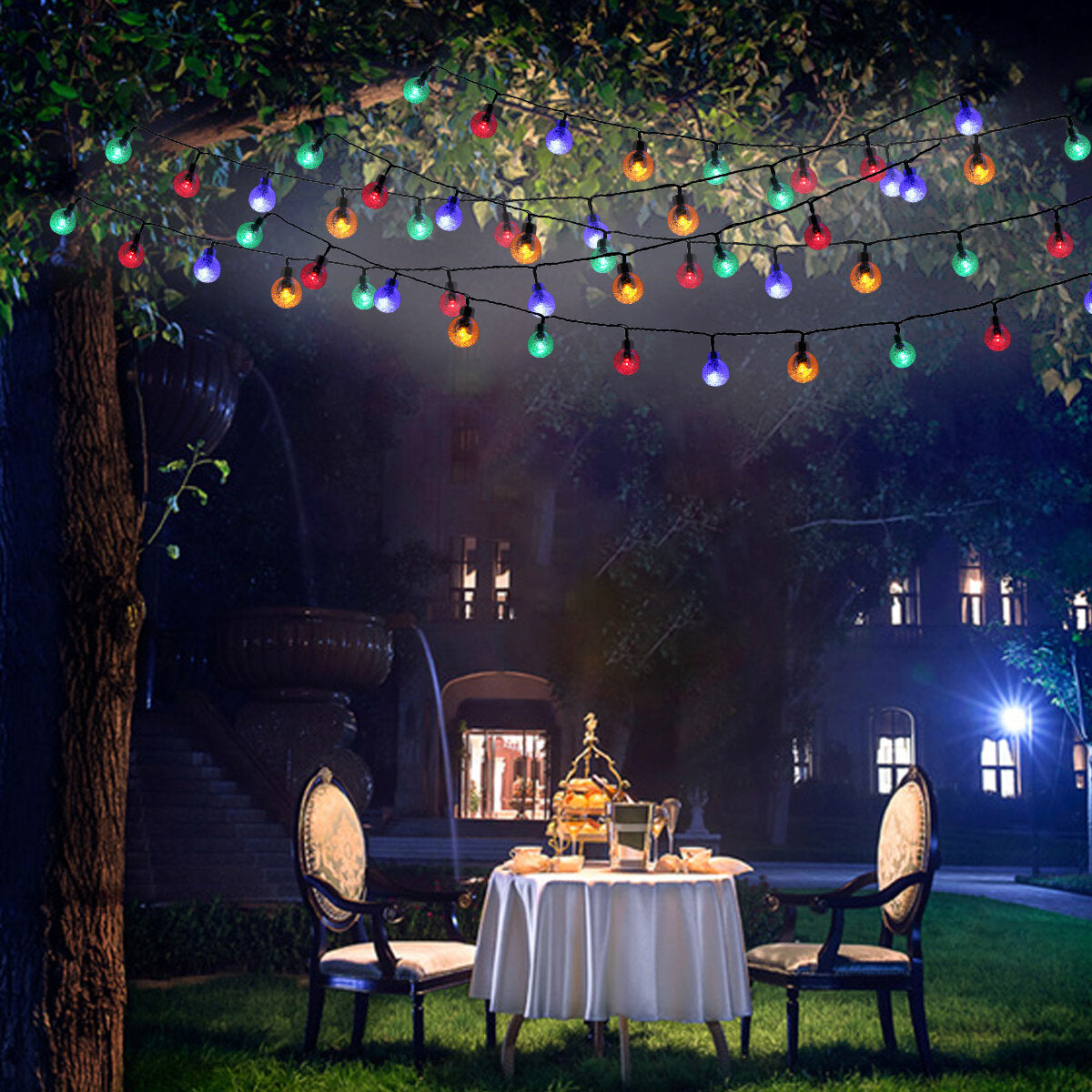 164FT 500LED Solar String Lights, 8 Modes, Waterproof Hanging Fairy Bulbs for Garden, Patio, Yard, Home Decor