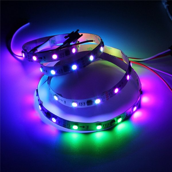 1M 9.6W DC 12V WS2811 48 SMD 5050 RGB LED Strip Light - Individually Addressable & Flexible