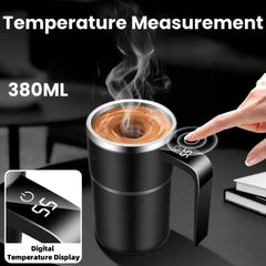 380 ml elektrischer Kaffeerührbecher – IP67 wasserdicht, BPA-frei, wiederaufladbar, automatischer Magnetrührer für Tee und Kaffee