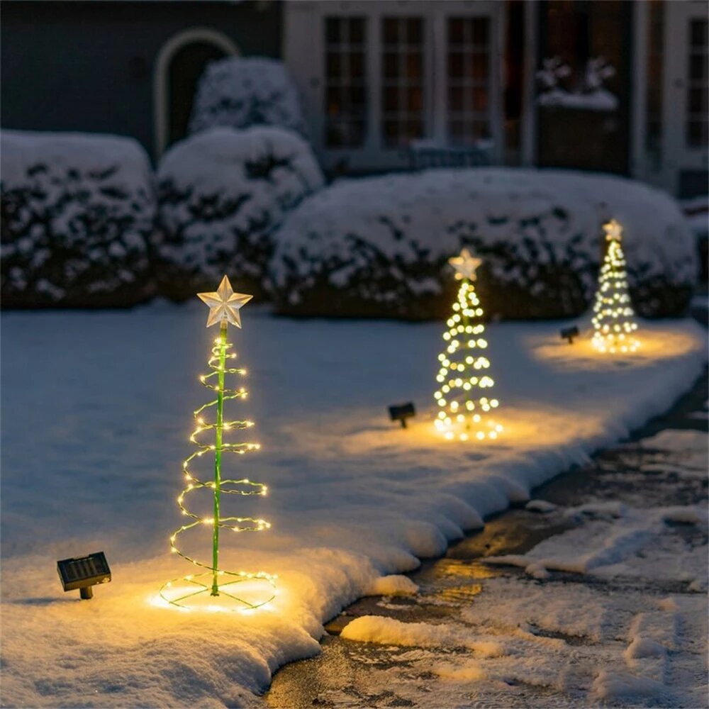 Creative LED Christmas Spiral Tree Lights - Outdoor Xmas Decor