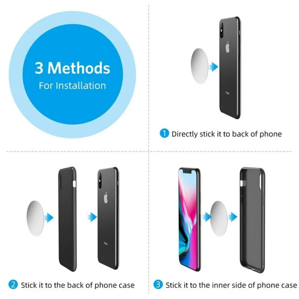 360 Degree Magnetic Car Phone Holder Stand for iPhone 14/13, Samsung S22, Xiaomi 12S - Universal Mount