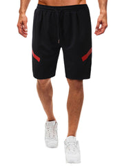 Men's Black Sport Shorts with Drawstring and Pockets