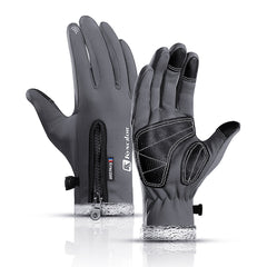 Winter Warm Fleece Windproof Non-slip Touch Screen Gloves for Skiing, Riding, and Motorcycling