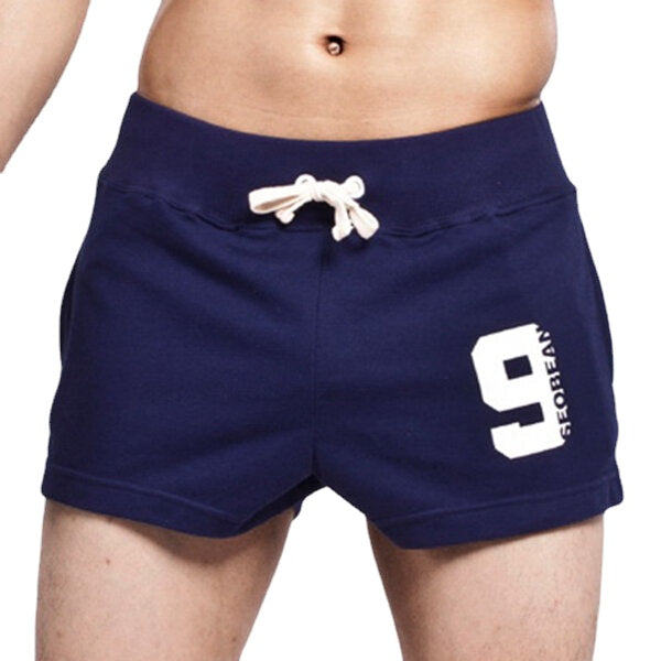 Men's Elastic Waist Casual Sports Beach Shorts - Home Pants with Arrow Design