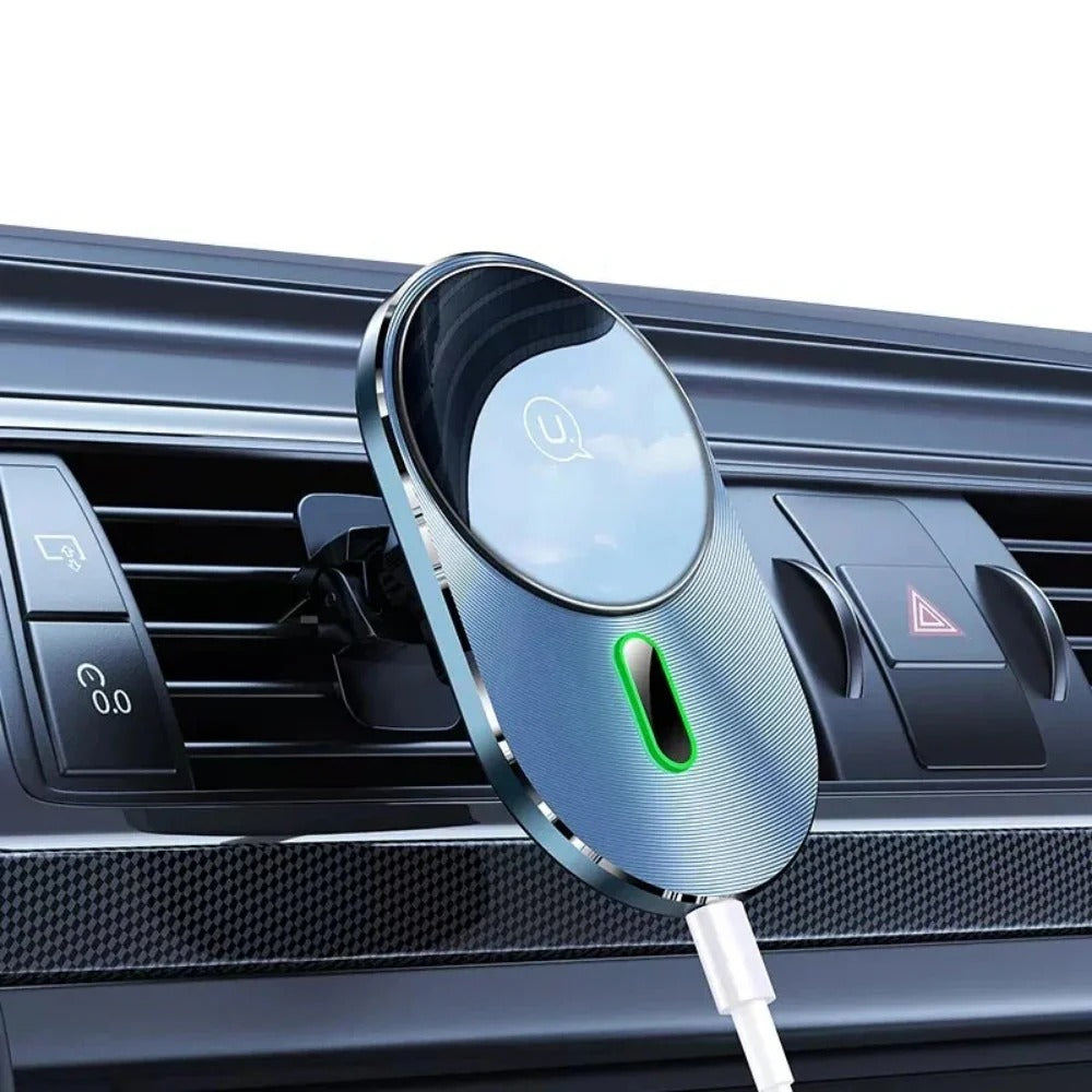 15W Magnetic Car Wireless Charger Air Vent Mount for iPhone 14/13/12 Series - Fast Charging Holder