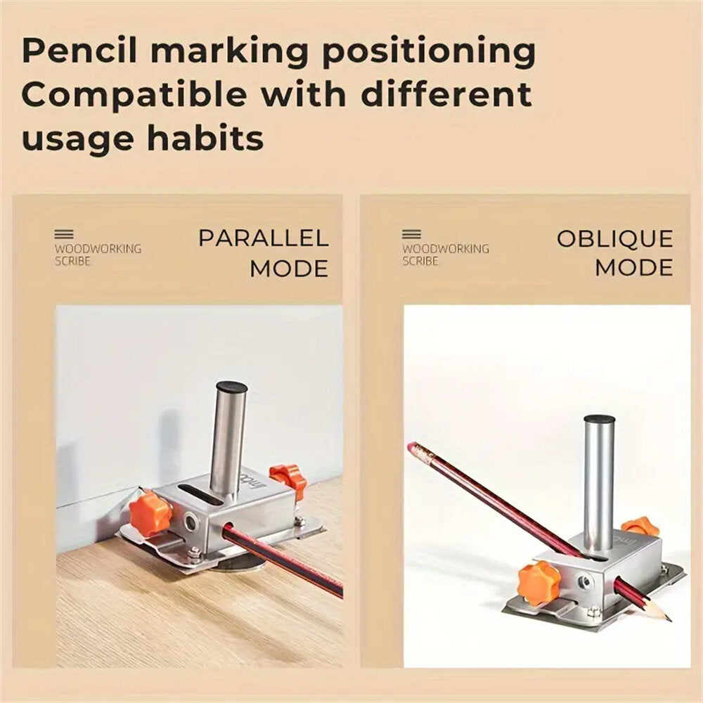 Stainless Steel Woodworking Marking Tool - Multi-Functional & Retractable