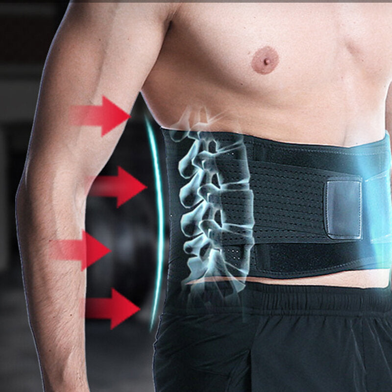 Adjustable Waist Support Belt with Heat Compression, Lumbar Brace, and Steel Plate for Squats and Intervertebral Disc Protection