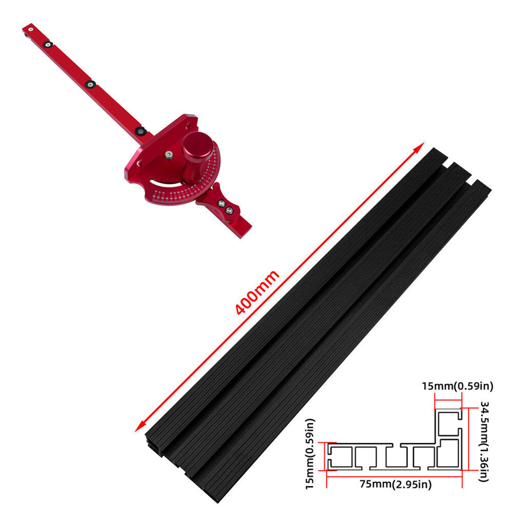 Miter Gauge with Track Stop for Table Saw & Router - Woodworking Tools & DIY Assembly Ruler