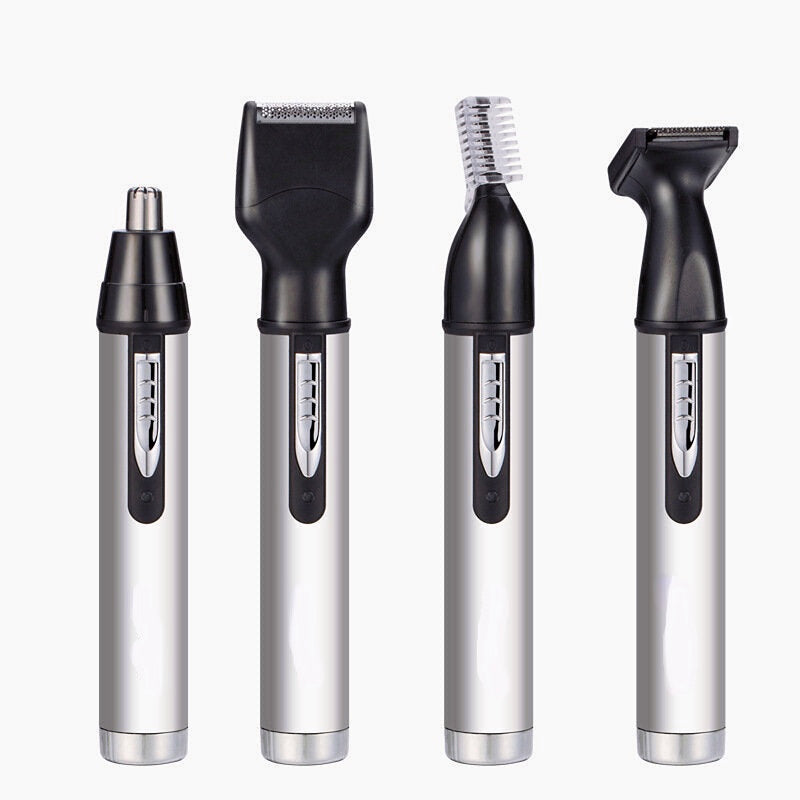 4-in-1 Rechargeable Electric Nose Hair Trimmer for Men - Mini Hair Shaver and Grooming Kit