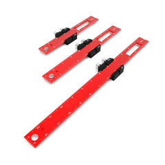 Precision Woodworking Ruler Set - 3pcs Aluminum Scriber with Slide Stop, Metric & Inch